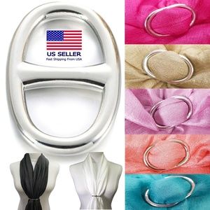 1 Silver Scarf Ring Clip Buckle Holder